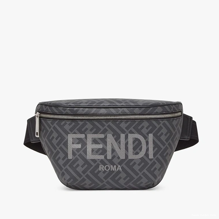 Affordable Bag Fendi Motif Fabric Black Logo ROMA Belt FF In 0817
